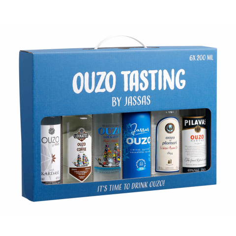 Ouzo Tasting by Jassas 6x 200ml Variante 1 Ouzo Probierset Geschenkidee