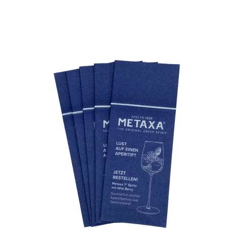 Metaxa Servietten mit Bestecktasche 65 Stück