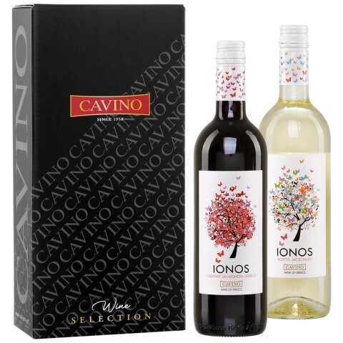 Geschenkbox Ionos trocken 2x 0,75l Cavino