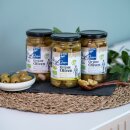 Grüne Oliven Bio mit Knoblauch gefüllt 170g Jassas GR-BIO-15