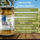 Grüne Oliven Bio mit Knoblauch gefüllt 170g Jassas GR-BIO-15