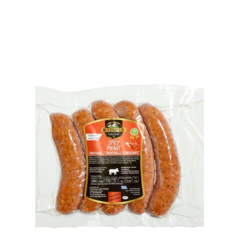Griechische Bratwurst "Loukaniko" Pikant (5 Stück) 500g Tempi Fokaidis