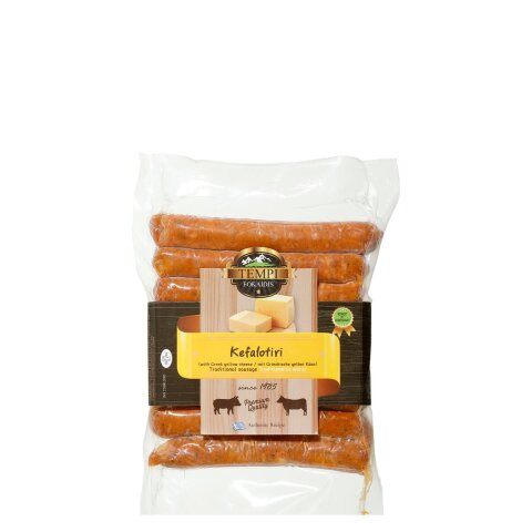 Griechische Bratwurst mit Kefalotiri Käse (7 Stück) 470g Tempi Fokaidis