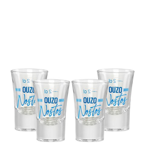 4er Set Nostos Original Ouzo Glas 2cl