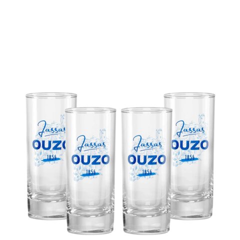 4er Set Jassas Original Ouzo Glas 14cl
