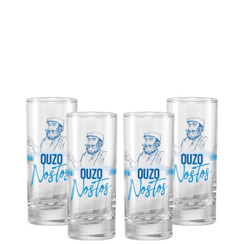 4er Set Nostos Original Ouzo Glas 14cl