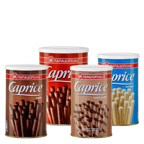 Caprice Probierset 4x Waffelröllchen Papadopoulos (insgesamt 1150g)