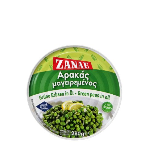 Grüne Erbsen in Öl 280g Zanae