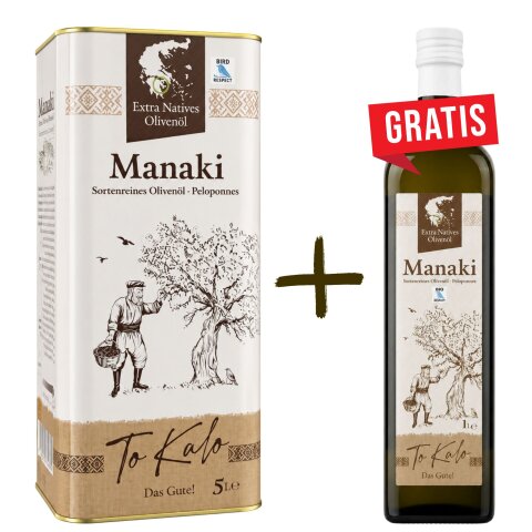 Manaki Olivenöl 5,0l ToKalo + 1,0l GRATIS