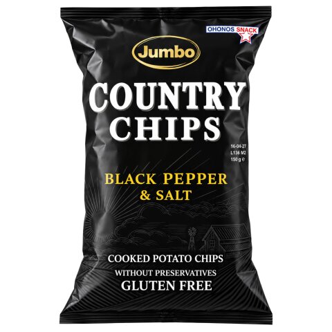Country Chips mit Salz und schwarzem Pfeffer 150g Jumbo