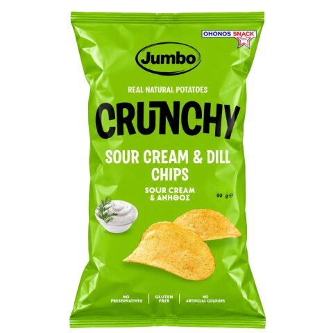 Crunchy Chips mit Sour Cream und Dill 90g Jumbo