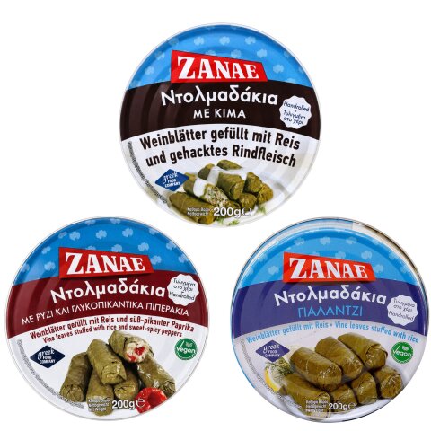 Weinblätter "Dolmadakia" Probierset 3x 200g Zanae